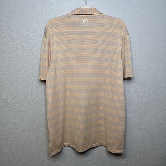 Southern Tide Mens Large T3 Tide To Trail Orange Striped Golf Polo Shirt - Picture 5 of 5